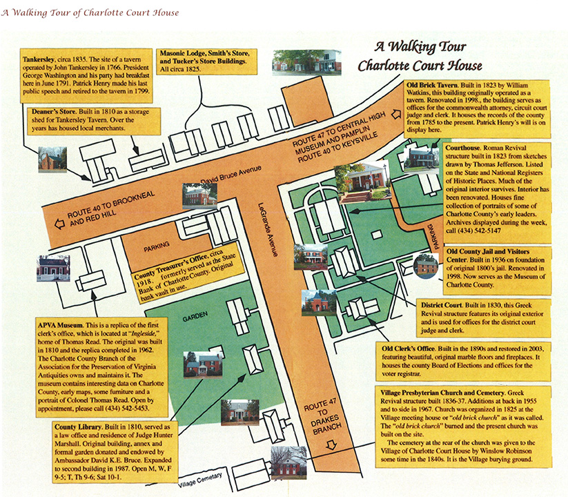 Charlotte Court House Walking Tour Map