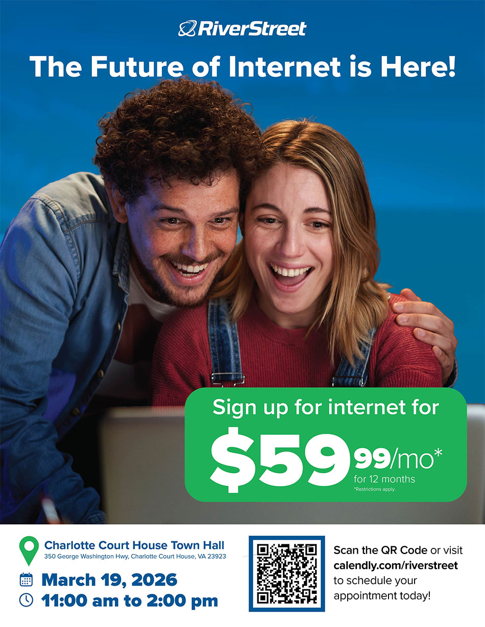 River Street broadband internet signup event flyer 031926
